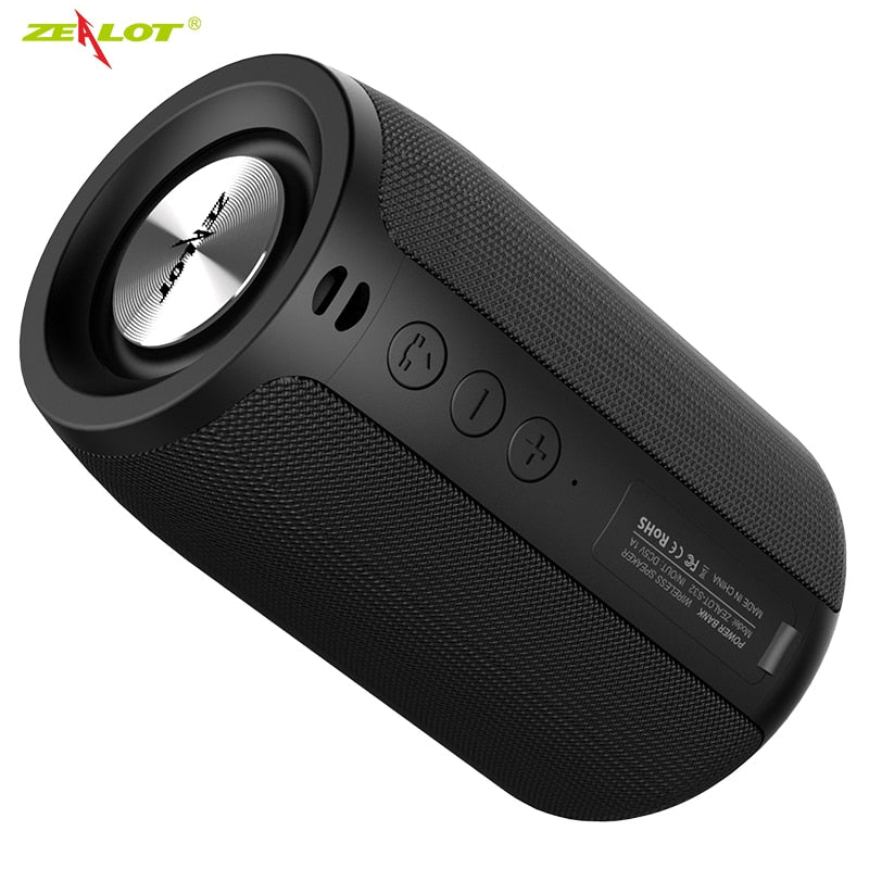 Speaker Outdoor Zealot S32 :  Portable Bluetooth  Waterproof Wireless - TWS Mini Column Box -  Supports TF card  Stereo 3D Hi-Fi