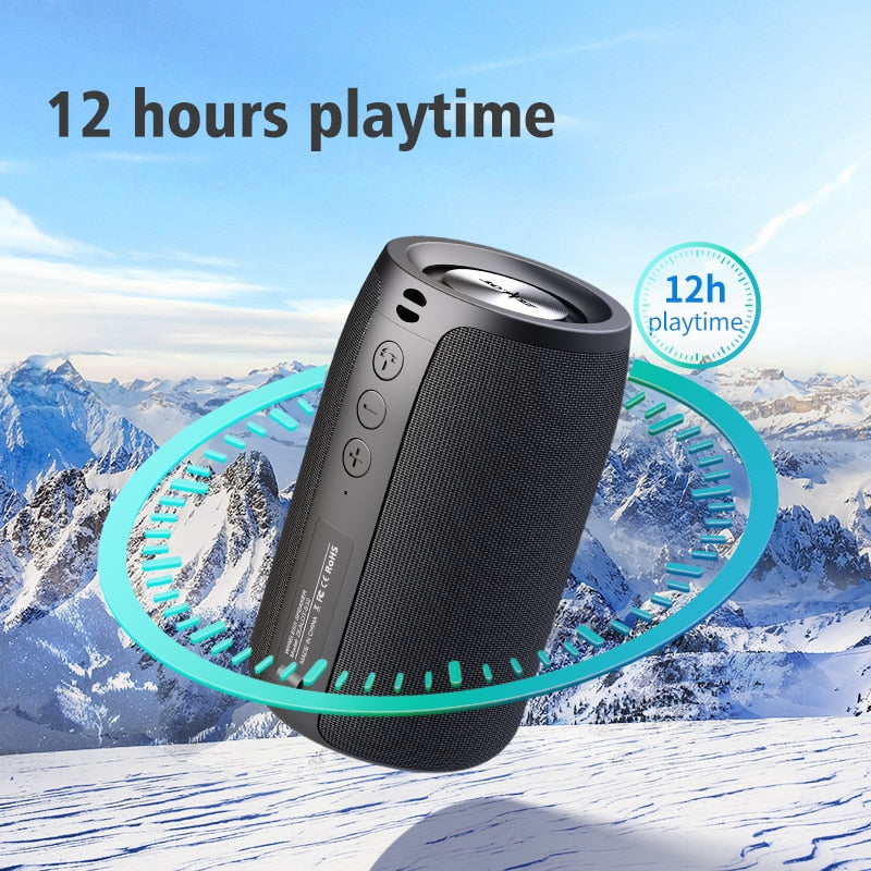 Speaker Outdoor Zealot S32 :  Portable Bluetooth  Waterproof Wireless - TWS Mini Column Box -  Supports TF card  Stereo 3D Hi-Fi