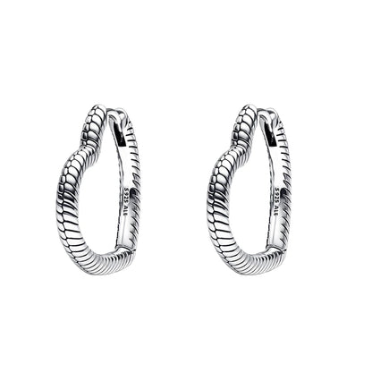 Heart Shape Hoop Earrings  -Pandora 925 Silver