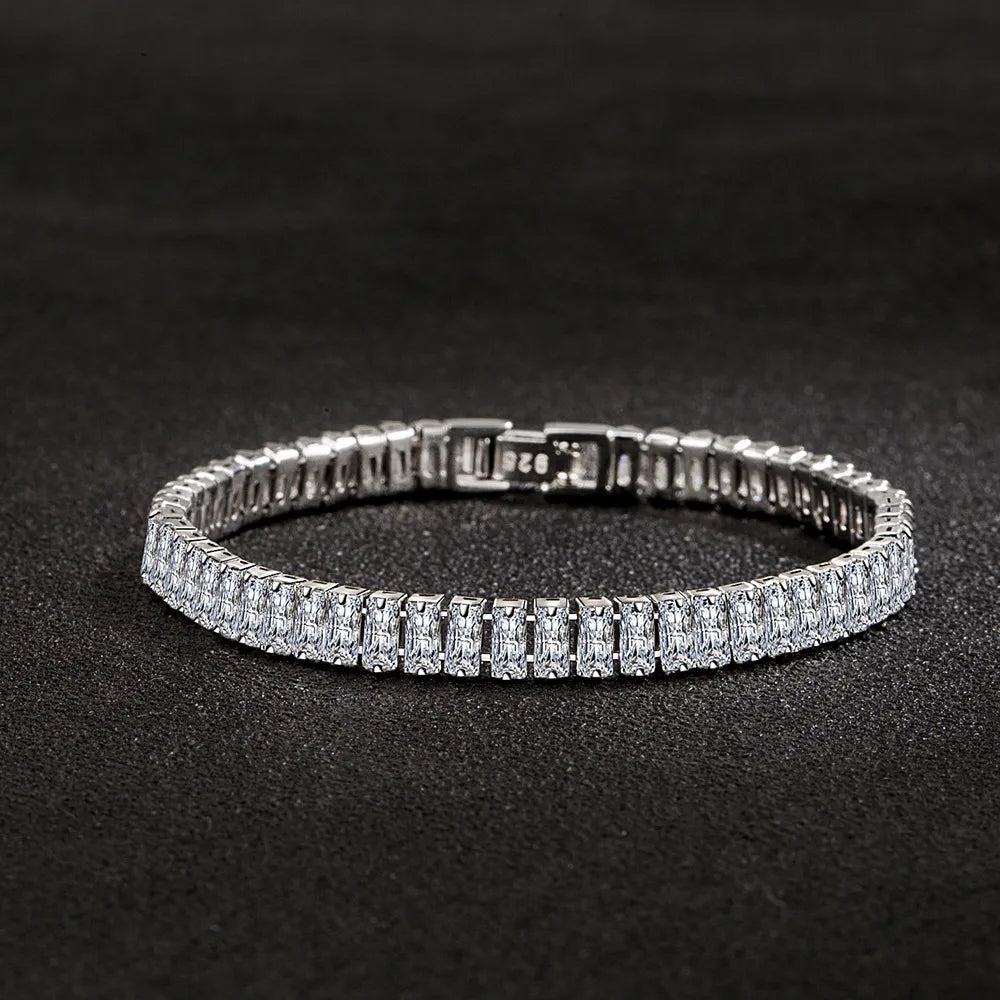 Elegant  Bracelet Zircon Crystal Fashion  - 925 Sterling Silver 18CM