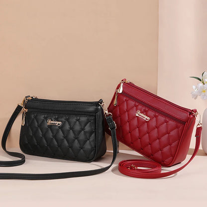 Embroidery Thread Small PU Leather Crossbody purse