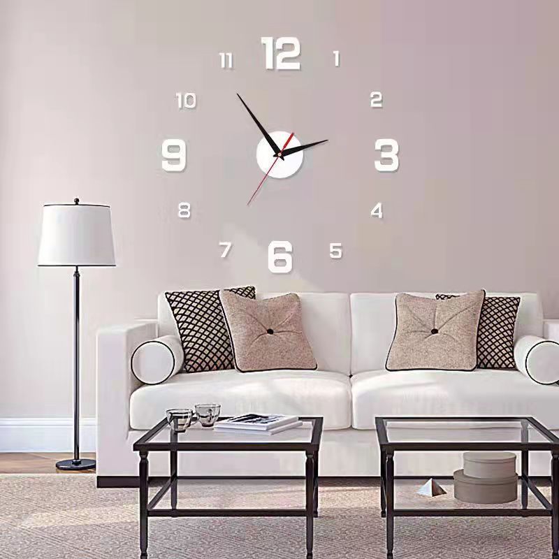 Creative Frameless DIY Silent  Decal  Wall Clock - For Living Room &  Office Wall Decoration