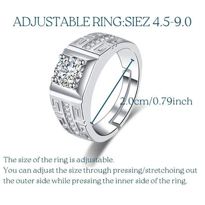 Men 1.0 Ct Moissanite Gem Stone  - 925 Sterling Silver D Color