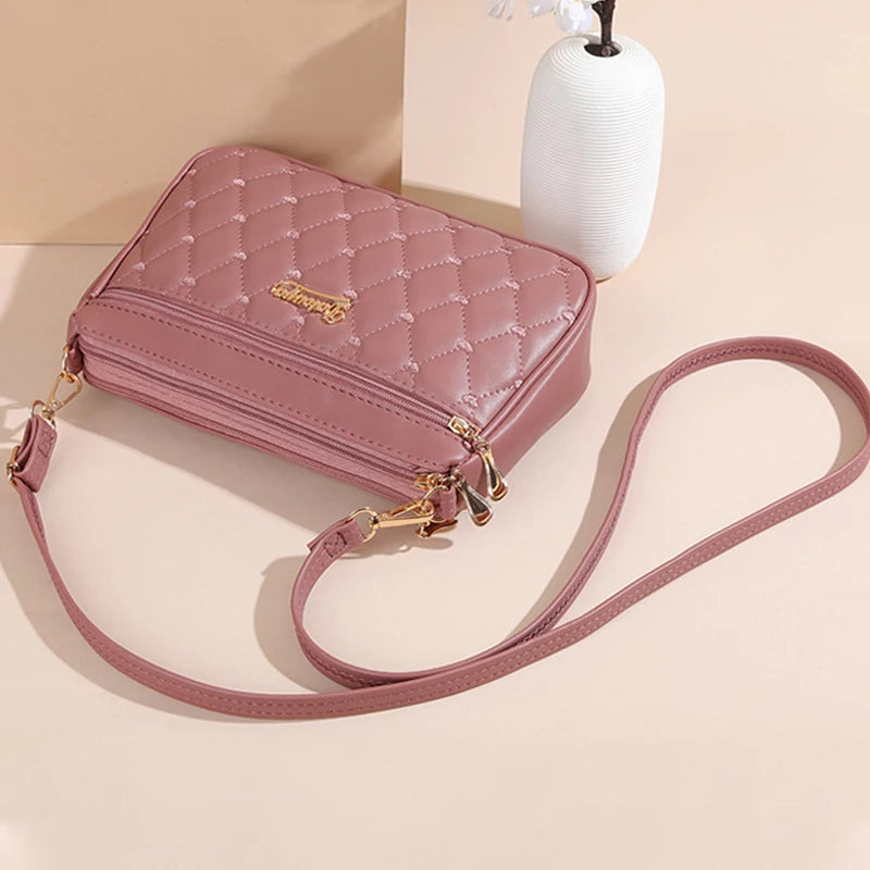 Embroidery Thread Small PU Leather Crossbody purse