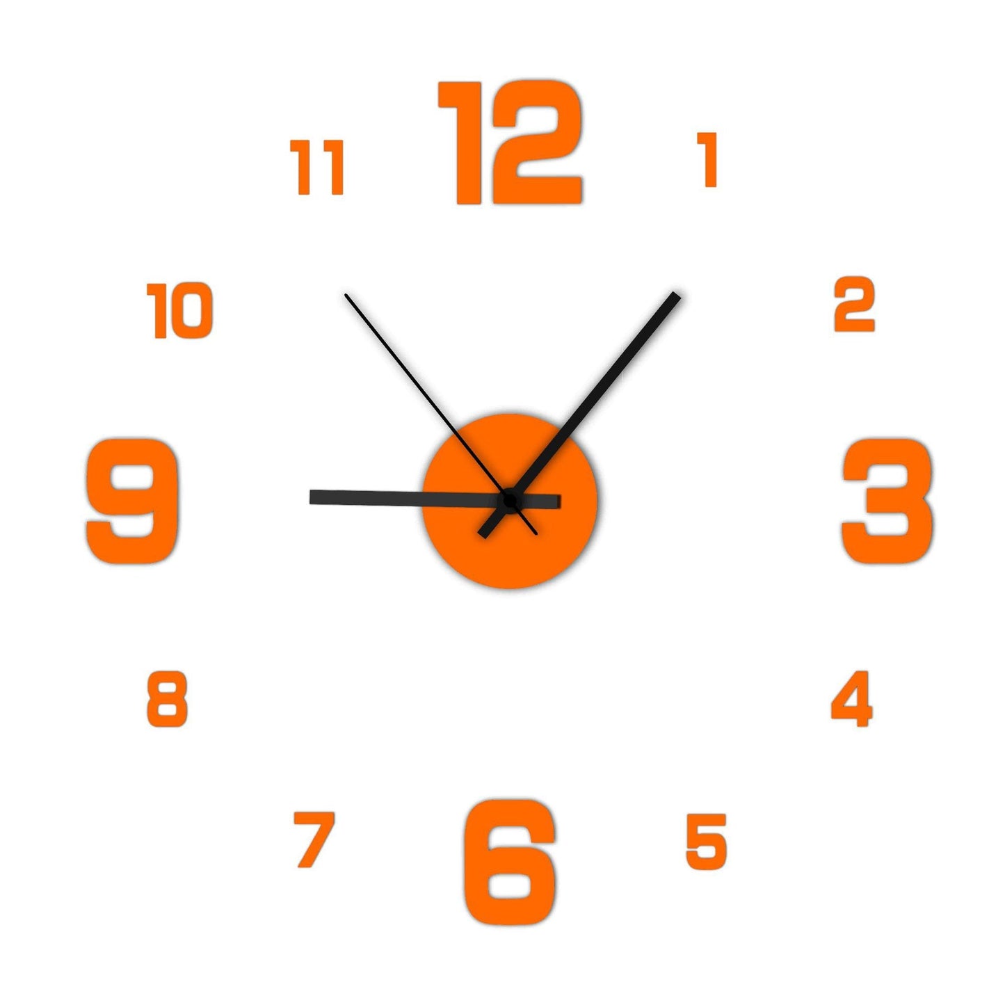 Creative Frameless DIY Silent  Decal  Wall Clock - For Living Room &  Office Wall Decoration