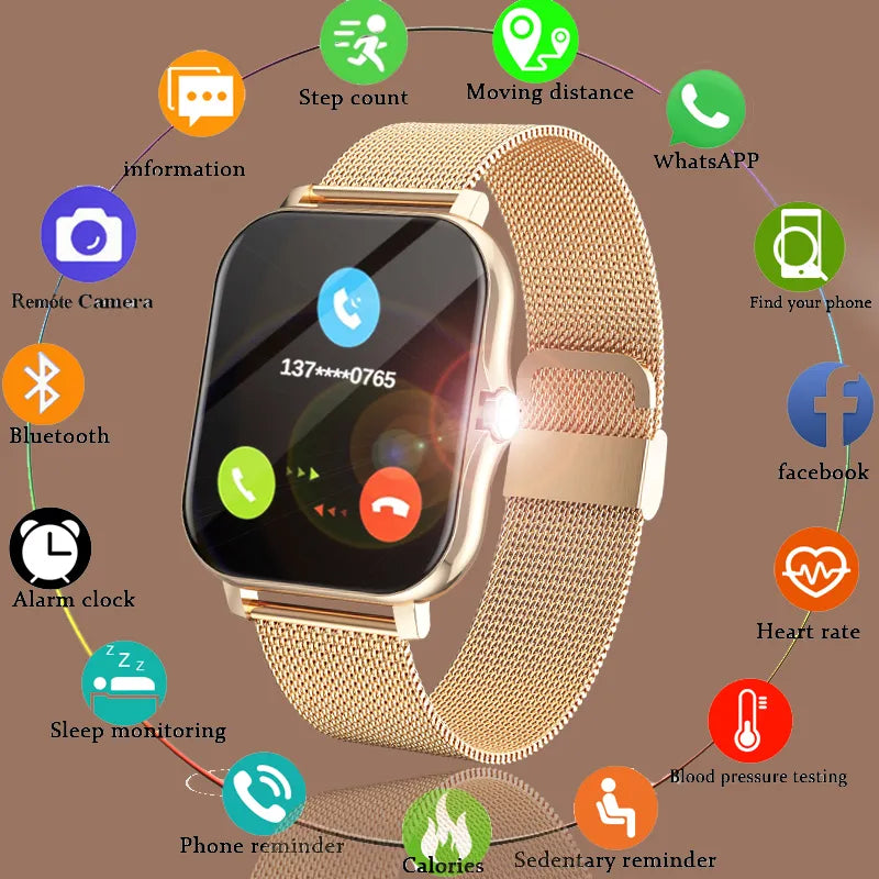 Smart Watch 1.69" : Color Screen - Full Touch -Fitness Tracker -Bluetooth Call