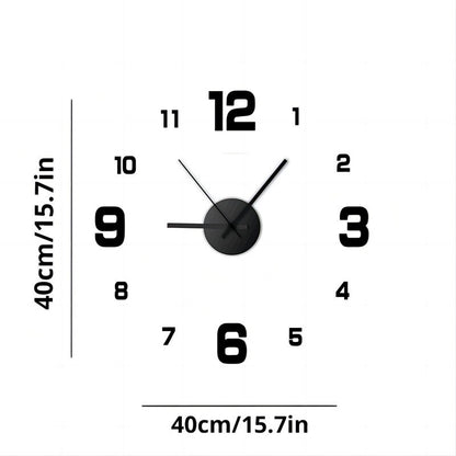 Creative Frameless DIY Silent  Decal  Wall Clock - For Living Room &  Office Wall Decoration