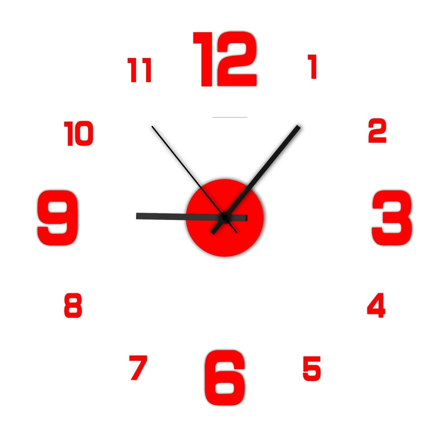 Creative Frameless DIY Silent  Decal  Wall Clock - For Living Room &  Office Wall Decoration