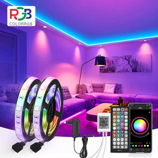 LED Strip Light RGB 5050 - Music Sync - Color Changing -  Sensitive Built- in Mic, App - DC12V Flexible