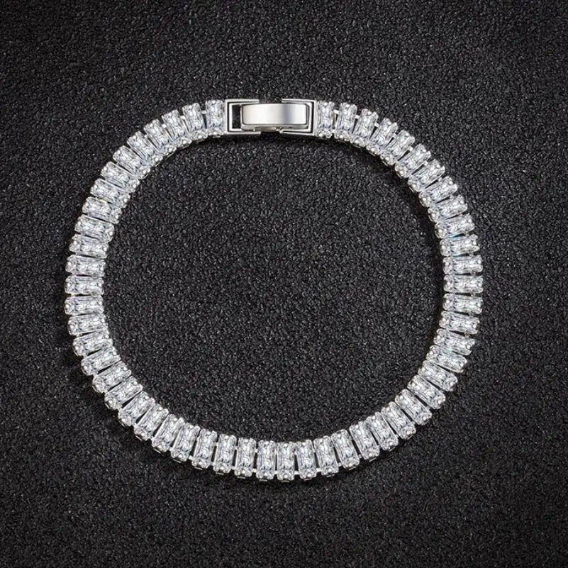 Elegant  Bracelet Zircon Crystal Fashion  - 925 Sterling Silver 18CM